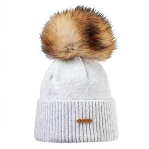 NEW STARLING HATS women's tristano faux fur pom beanie hat in grey
